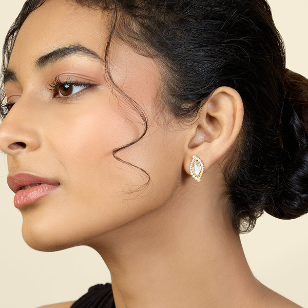 isharya Mirror Moti Small Studs Earrings