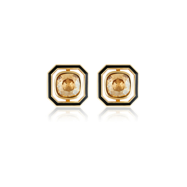 Isharya Mocha Mousse Square Studs Earrings