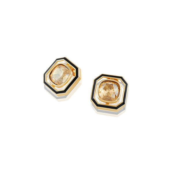 Isharya Mocha Mousse Square Studs Earrings