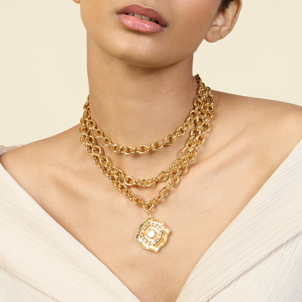 isharya Mughal Mirror Wide Choker Necklaces