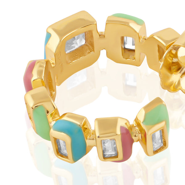 Isharya Multi Squares Hoops Earrings