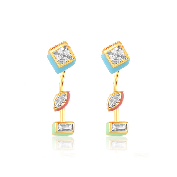 Isharya Multicolor Front Back Earrings Earrings