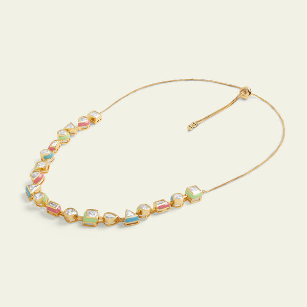 Isharya Multicolour Enamel Necklace Necklaces