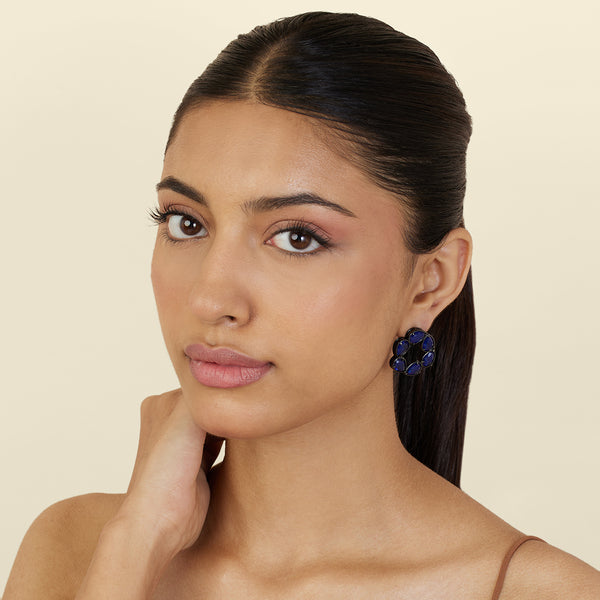 Isharya Navy Muse Stud Earrings Earrings