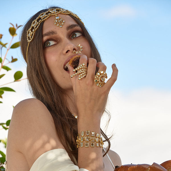 Isharya Nazm Elegant Mirror & CZ Choker Choker