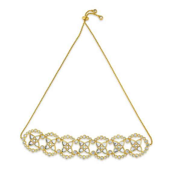 Isharya Nazm Elegant Mirror & CZ Choker Choker Gold