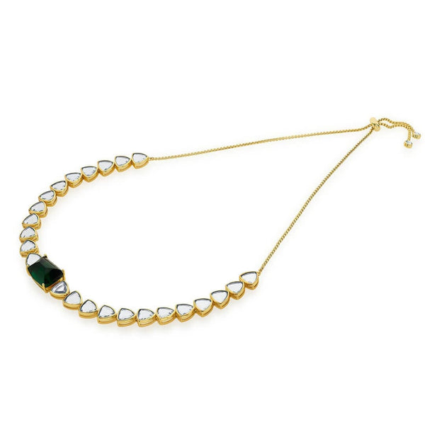 Isharya Nazm Mirror & CZ Choker Choker Green