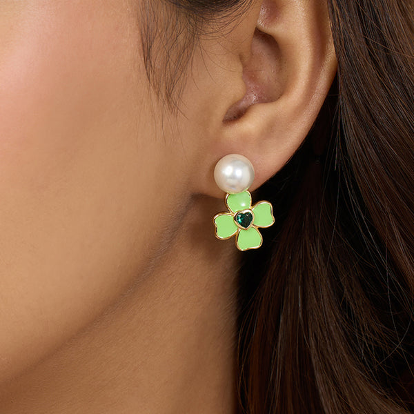 isharya Neon Clover Earrings Earrings