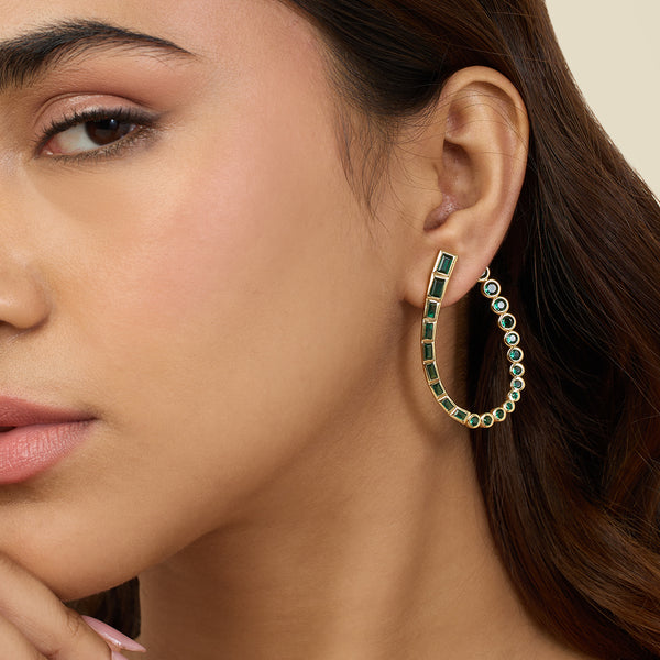 Isharya Neon Crystal Front Back Earrings Earrings