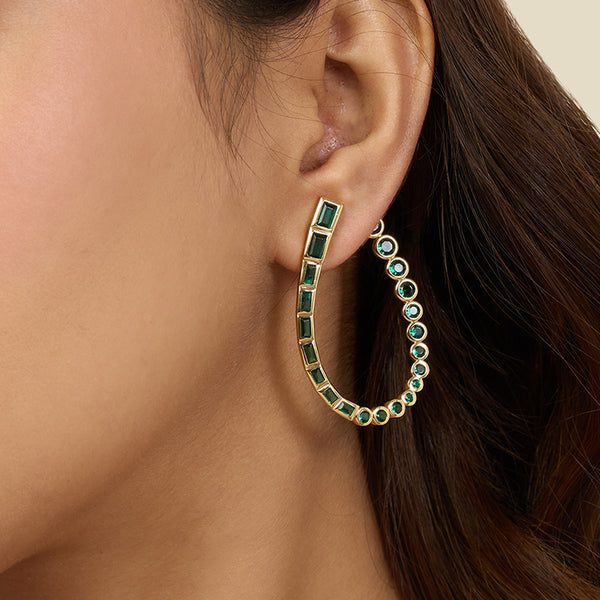 isharya Neon Crystal Front Back Earrings Earrings