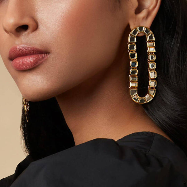 isharya Oblong Disc Earrings Earrings