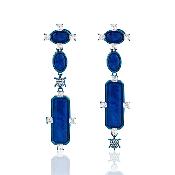 Isharya Oceana Blue Danglers Earrings