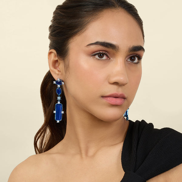 Isharya Oceana Blue Danglers Earrings
