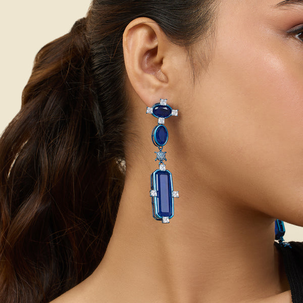 isharya Oceana Blue Danglers Earrings