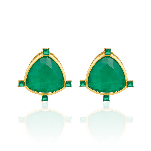 isharya Petit Emerald Studs Earrings