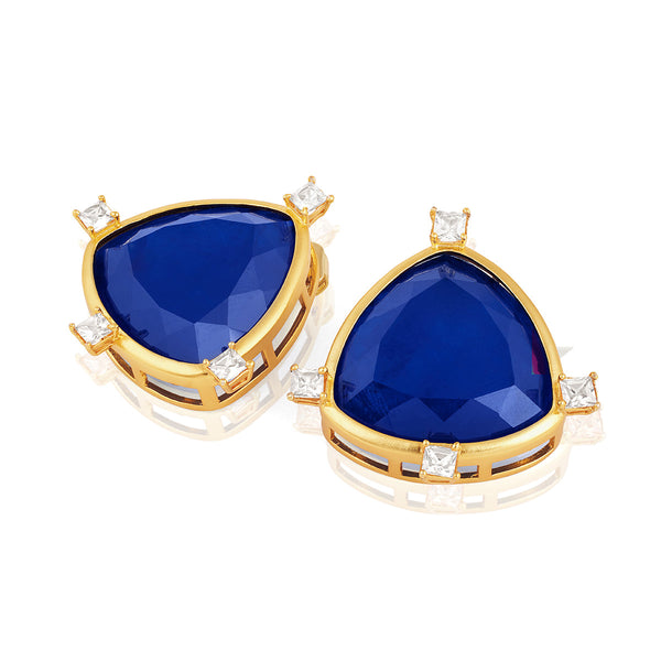 Isharya Petit Sapphire Studs Earrings Blue