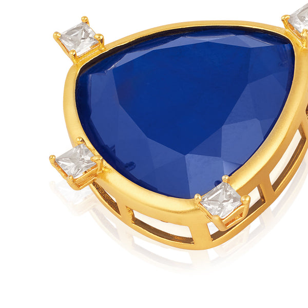 Isharya Petit Sapphire Studs Earrings Blue