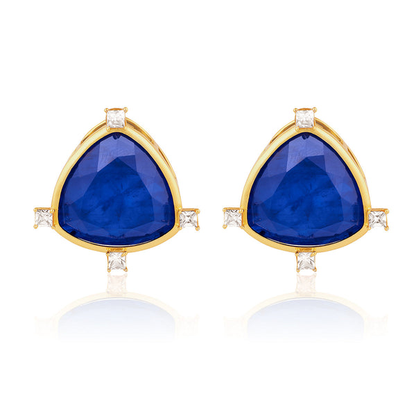 isharya Petit Sapphire Studs Earrings Blue