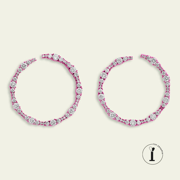isharya Pink Circle Studs Earrings Pink