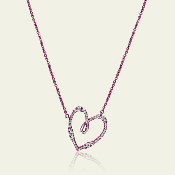 Isharya Pink Heart Pendant Necklaces Pink