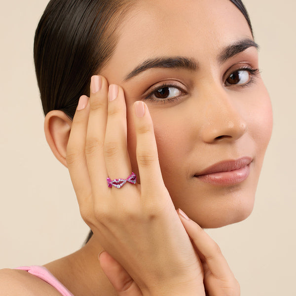 Isharya Pink Lips Ring Rings Pink