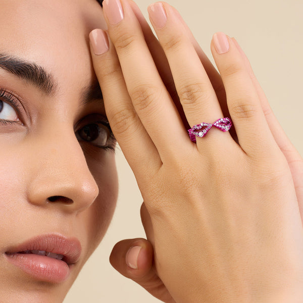 Isharya Pink Lips Ring Rings Pink