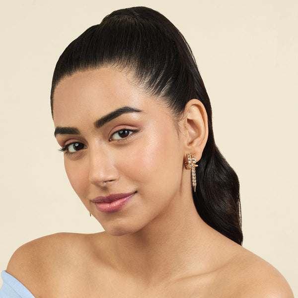 Isharya Punk Tennis Hoop Danglers Earrings