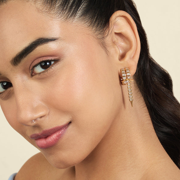 isharya Punk Tennis Hoop Danglers Earrings