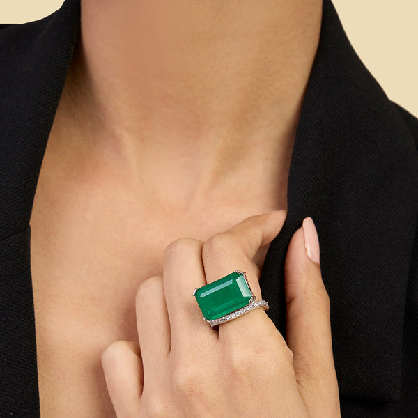 isharya Radiant Emerald Cut Cocktail Ring Rings 5