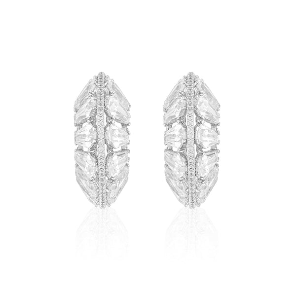 Isharya Radiant Huggie Earrings Earrings White