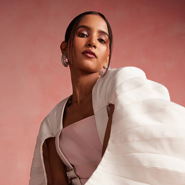 isharya Radiant Huggie Earrings Earrings White