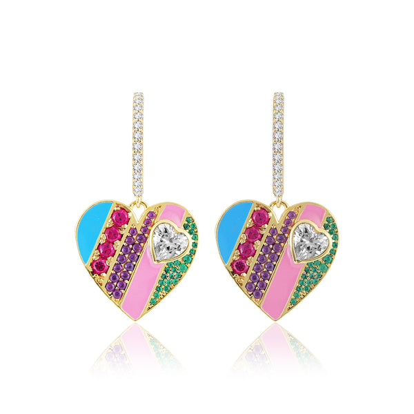 Isharya Rainbow Heart Earrings Earrings