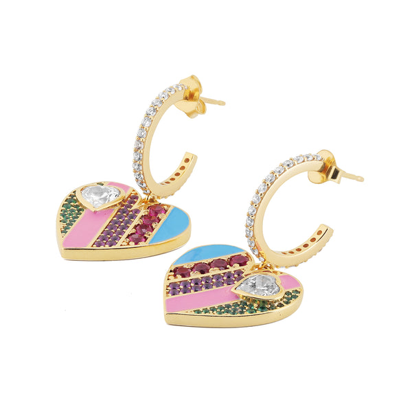 Isharya Rainbow Heart Earrings Earrings