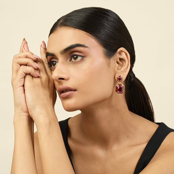 Isharya Red Party Girl Earrings Earrings