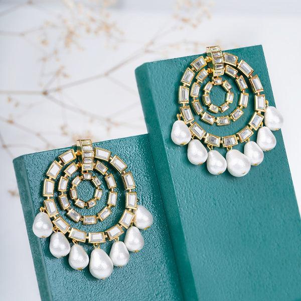 Isharya Reflect Pearl Earrings Earrings White