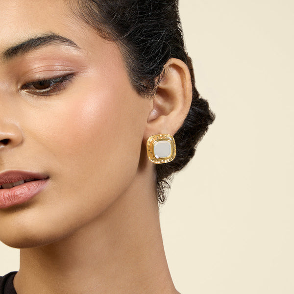 isharya Resin Mirror Small Studs Earrings