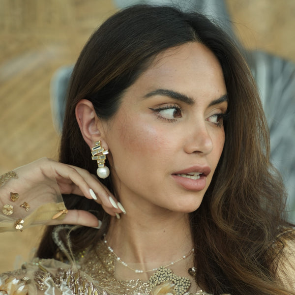 Isharya Rise Pearl Drop Earrings Earrings White