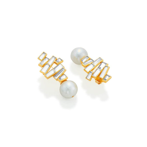 Isharya Rise Pearl Drop Earrings Earrings White
