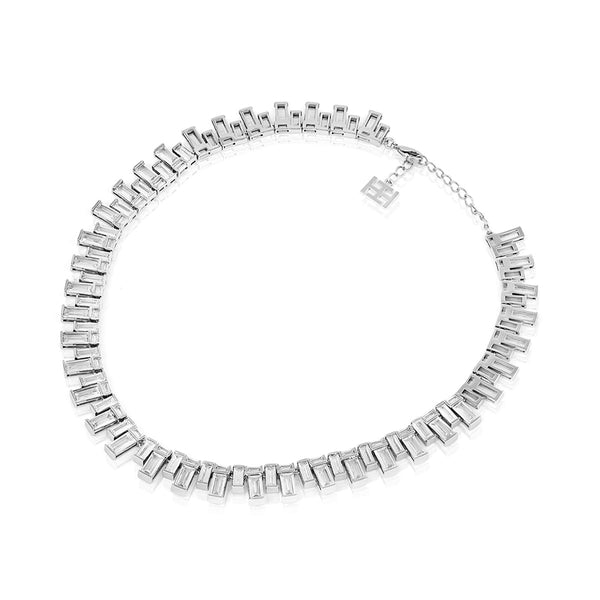 Isharya Riviere Baguette Necklace Necklaces White
