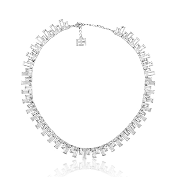 isharya Riviere Baguette Necklace Necklaces White