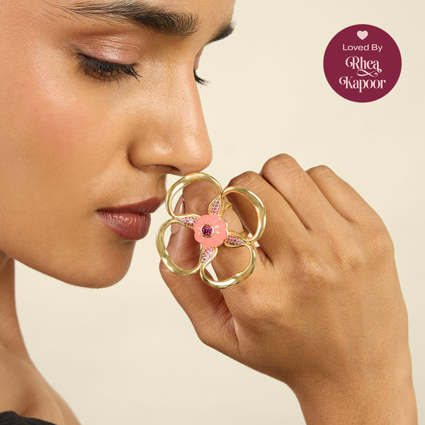 isharya Rosé Fleur Ring Rings