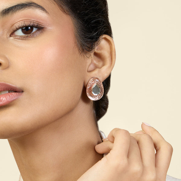 isharya Rose Mirror Boondein Studs Earrings