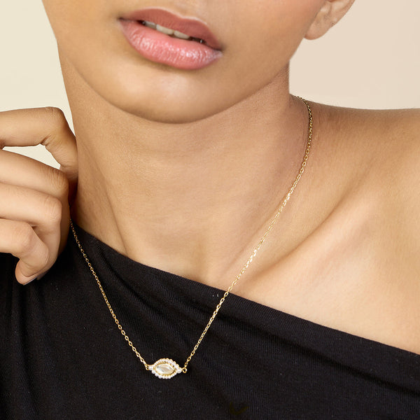 isharya Rozana Mirror Moti Necklace Necklaces