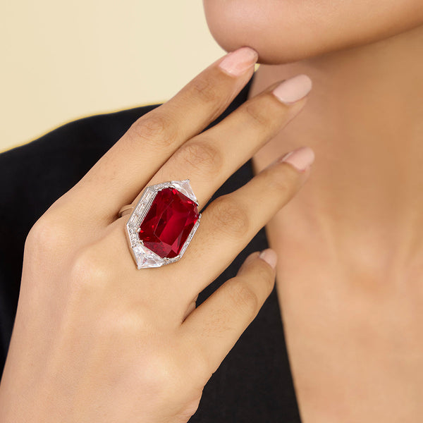 isharya Ruby Corumdum Cocktail Ring Rings 5