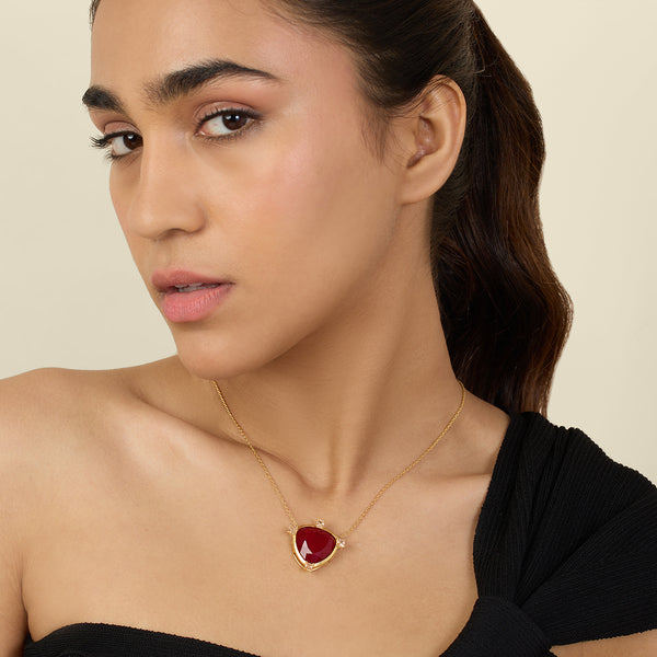 Isharya Ruby Mirros Layered Necklace Necklaces