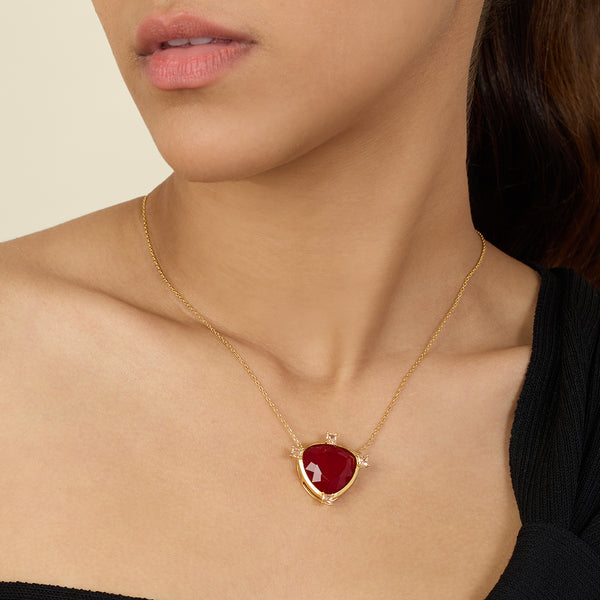 isharya Ruby Mirros Layered Necklace Necklaces