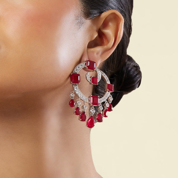 isharya Ruby Moon Luxe Baalis Earrings