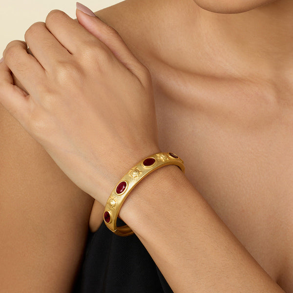 isharya Ruby Oval Hinge Bangle Bangle