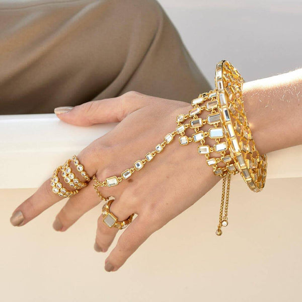 isharya Ruhaniyat Mirror Hand Harness Bracelets