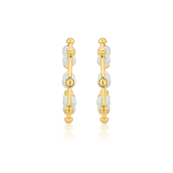 Isharya Sandberg Pearl Hoops Earrings White